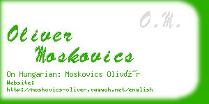 oliver moskovics business card